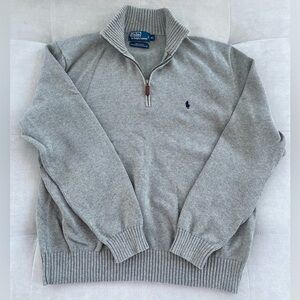 Ralph Lauren Men’s Light Gray Zip-Up Sweater szXL